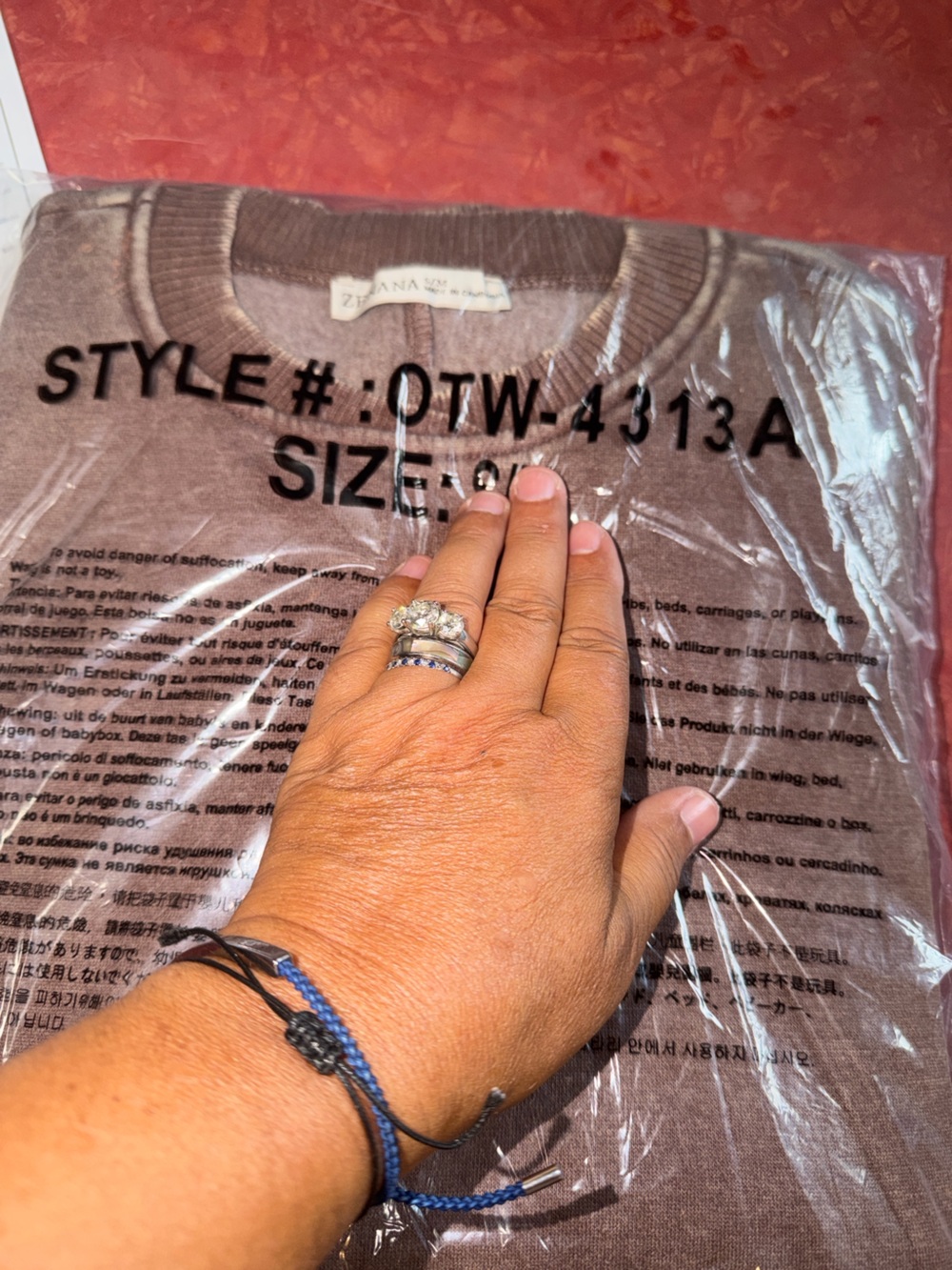 Zenana Outfitters Washed Brown Crewneck Sweatshirt - Picture 5 of 5